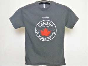 Adult T-shirt Canada Up North Red Maple Leaf