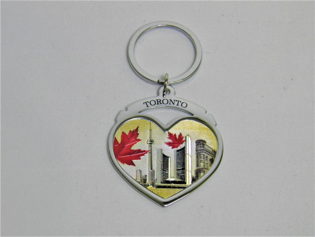 Toronto heart shaped keychain Yellow