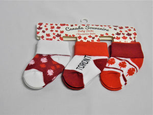 Canada Baby Socks 3pk, 0-12 Months