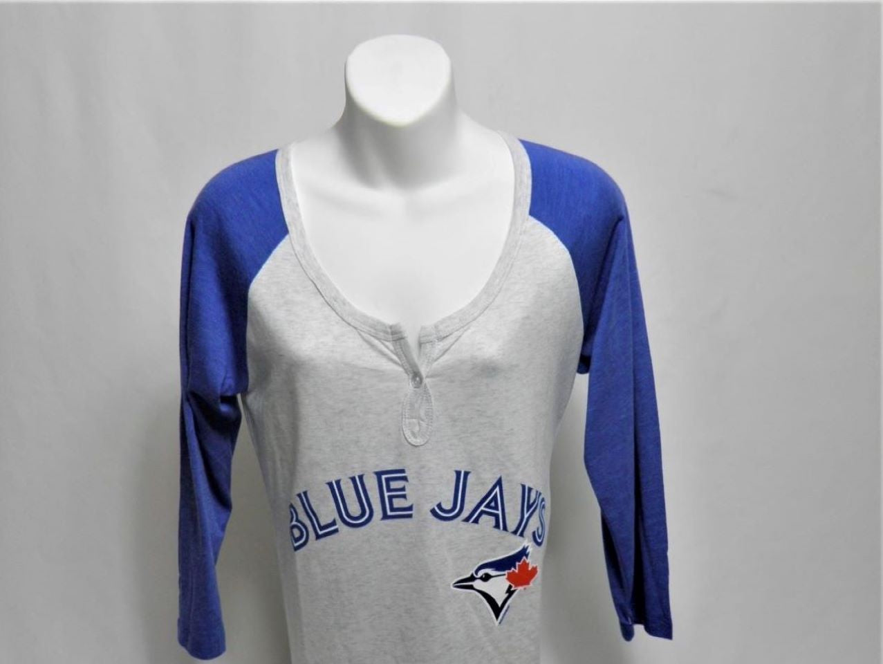 Toronto Blue Jays Jersey Youth Boys Large Gray T-Shirt Button