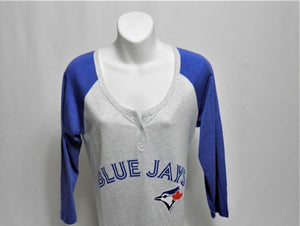 Toronto Blue Jays Ladies ¾ Sleeves T-Shirt w/ button