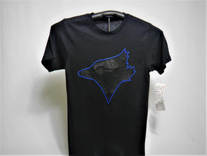 Toronto Blue Jays Adult Short Sleeves T-Shirt - Metallic On Black