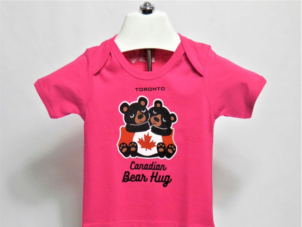 Toronto Infant Short Sleeves T-Shirt - Canada Bear Hug Design