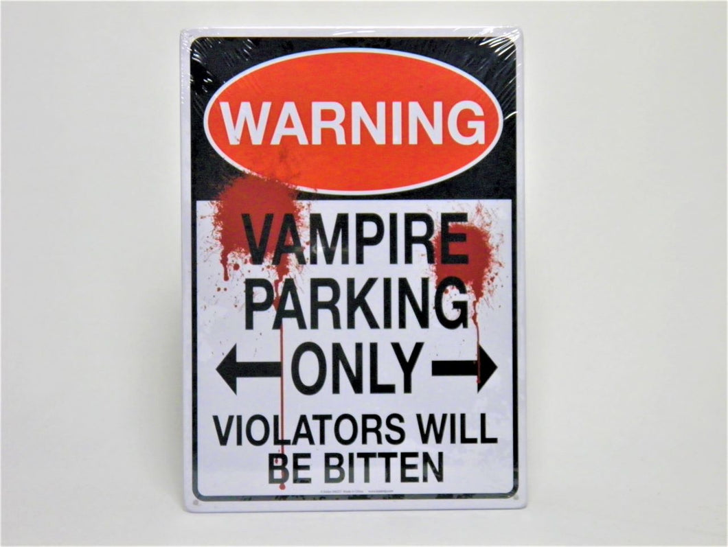 Novelty Metal Sign - WARNING VAMPIRE PARKING ONLY